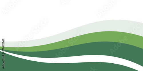 Abstract White and Green wave wide background banner vector,modern eps10.