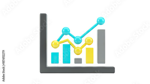 3D Bar and Line Chart with Data Points