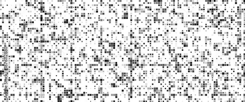 Geomatric shape pixelet glitch seamless pattern modern creative texture background noise halftone abstract square repeatable grid wallpaper