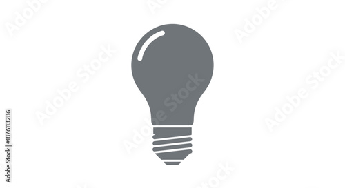 a gray light bulb on a white background