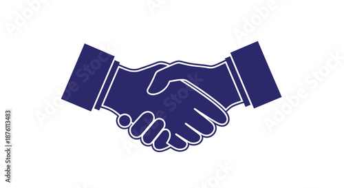 Handshake agreement between two people in blue