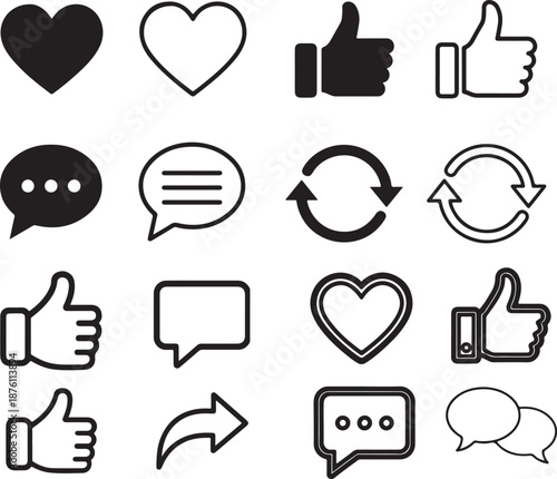 like and dislike icon set 