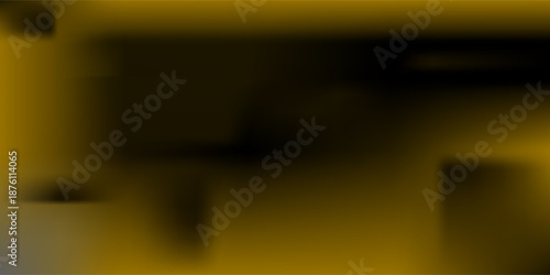Abstract golden waves flowing smoothly over a dark surface creating a dynamic contrast. Black and yellow gradient blur abstract background wallpaper.