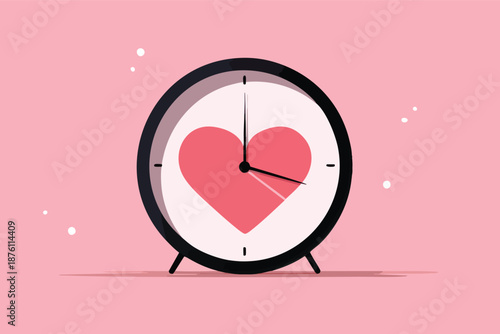 Valentines Love Timepiece Illustration Representing Timeless Romance Commitment and Lasting Relationship Bond