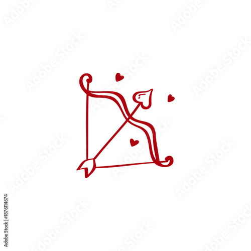 Cupid's arrow hand drawn vector illustration. Cupid vector icon