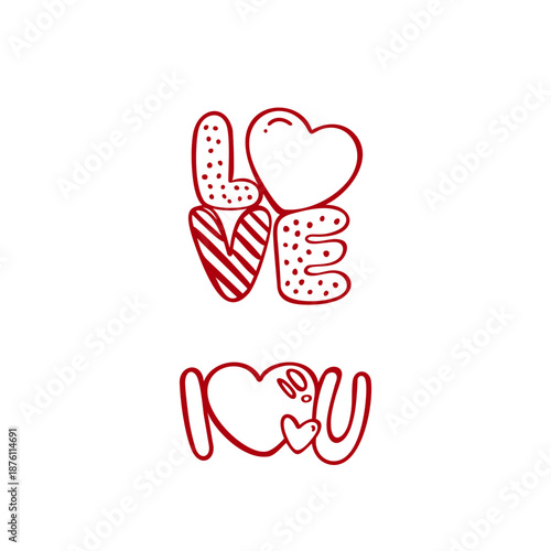 Love hand drawn vector illustration. Heart vector icon