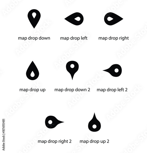 Map Drop (Location Pin) Icons Set