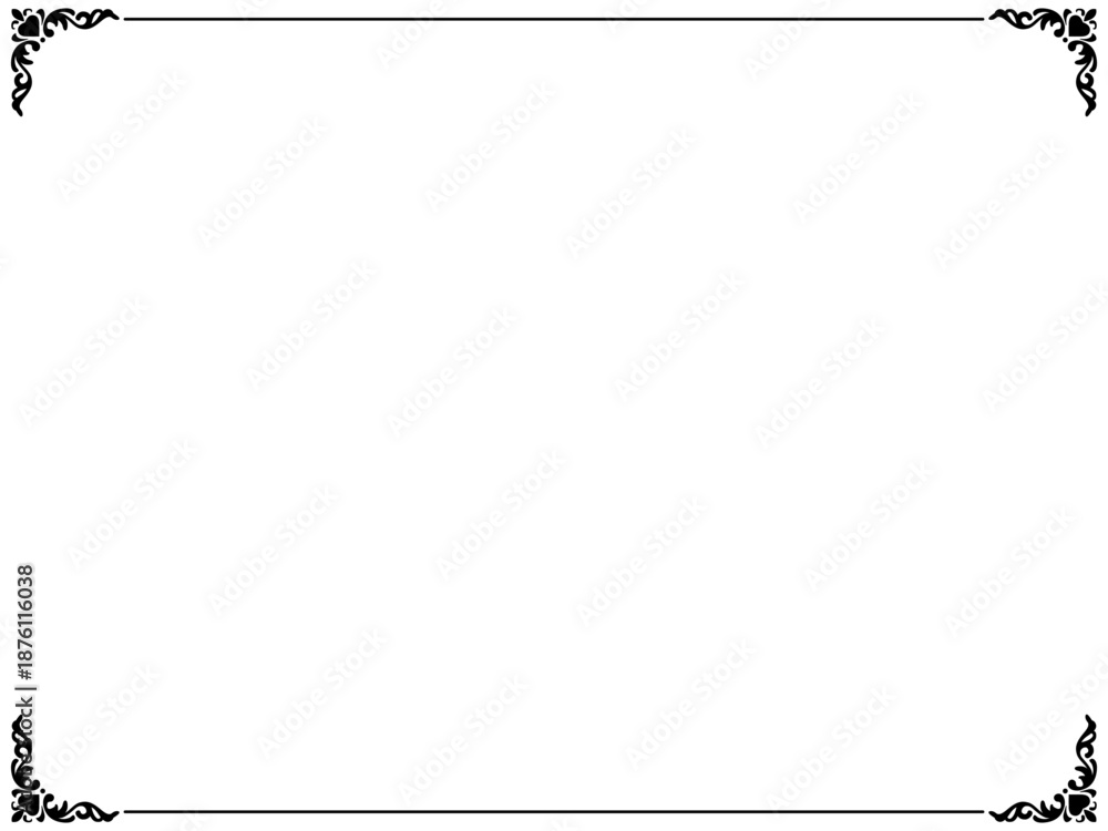 Fototapeta premium ハートがかわいい上下フレーム〜ブラック〜