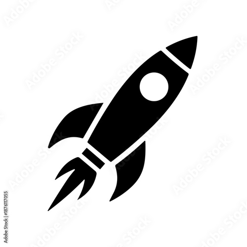  silhouette space rocket vector illustration