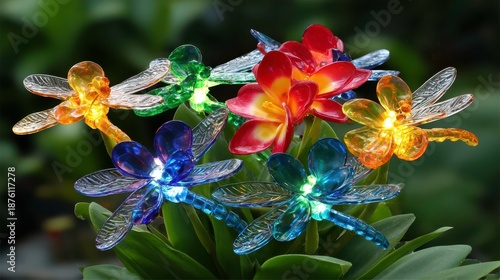 Colorful Solar Dragonfly Lights, Garden Decor, Outdoor Lighting
