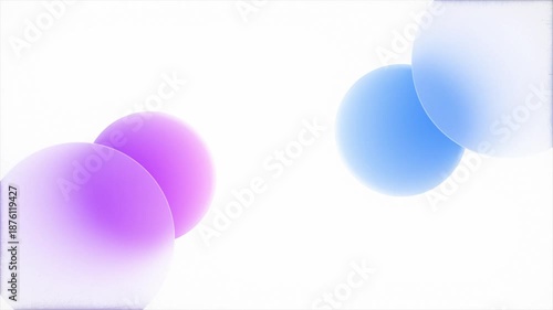 Floating Abstract Blue and Purple Gradient Spheres on White Background