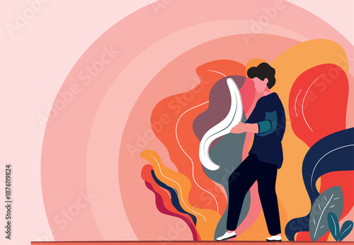 Plant in Hands. Ecology concept. Nature Background