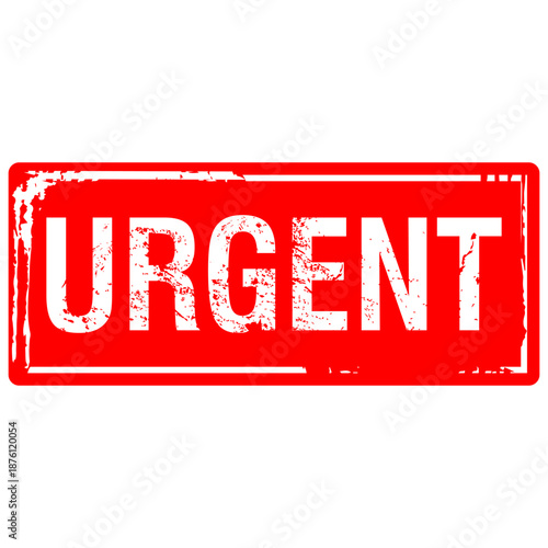 Urgent, red rubber stamp vector