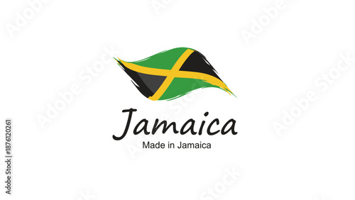 Jamaica Flag Logo with "Made in Jamaica" Text Design