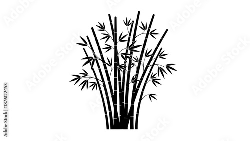 Stylized bamboo plant illustration on a white background.