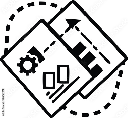 Young professional woman working diligently at modern office desk with laptop