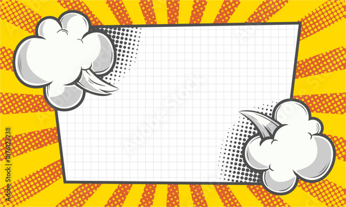 Comic template burst background with speech bubble 