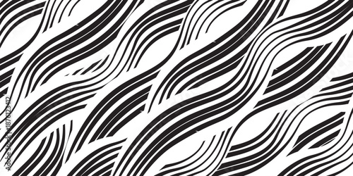 Abstract Animated Wave Pattern Lines White And Black Background