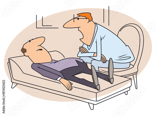 Man talking during therapy session.