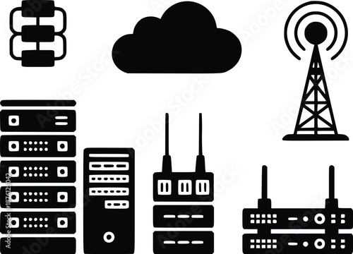 Network infrastructure icons