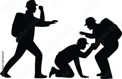 Police officers arresting suspect