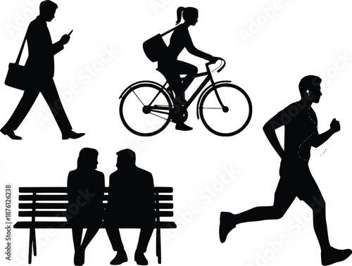 People engaging in various outdoor activities