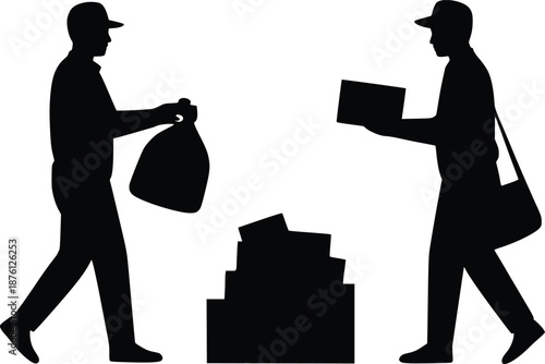 Two men moving heavy loads