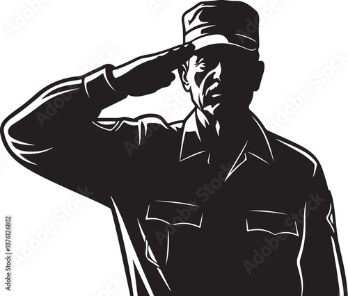 Veterans Day Tribute with a Soldier Saluting in Respect