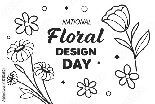 Floral Design Day Vector Illustration, Bouquet Decoration and Flower Arrangement Concept