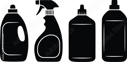 Variety of cleaning bottles