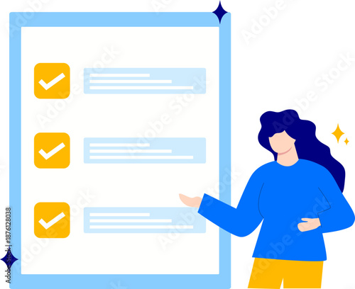Flat Online Survey Illustration Element