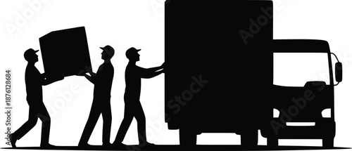 Workers loading furniture onto truck