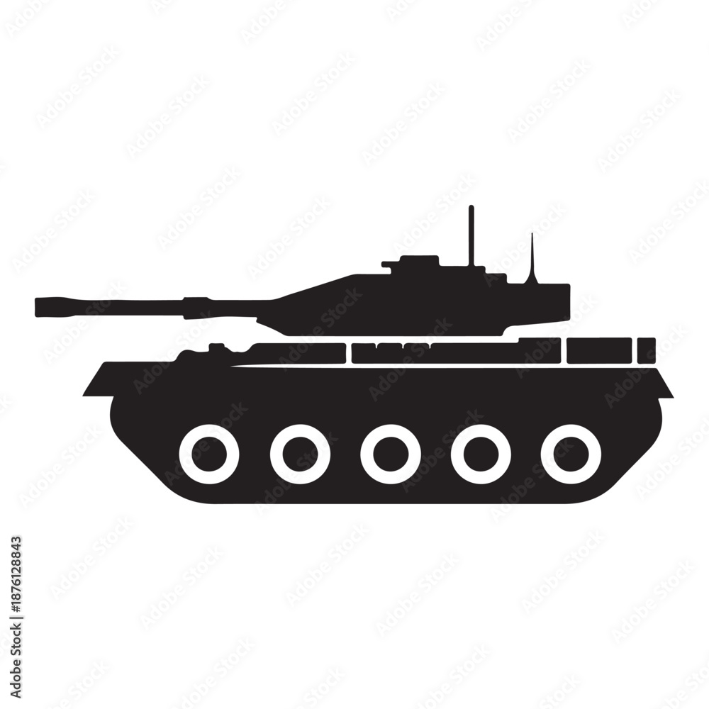 Fototapeta premium military tank vector silhouette clip art logo design illustration icon collection