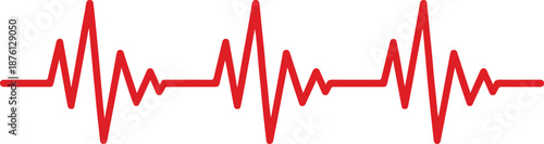 Heartbeat Icon Vector Illustration. Medical Pulse and Health Symbol. Flat Medical ECG Vector Illustration Isolated on White.