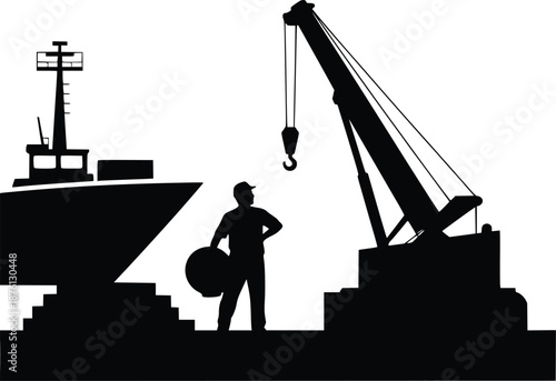 Worker operating heavy machinery at construction site