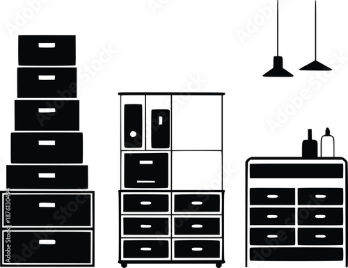 Modern black furniture collection