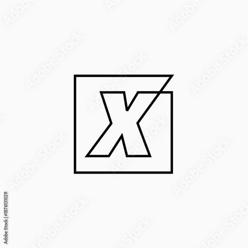 x letter mark square logo vector icon illustration