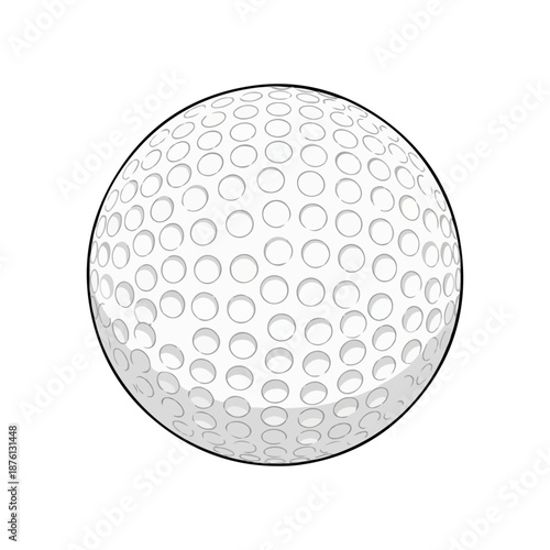 Classic white golf ball vector illustration isolated on background