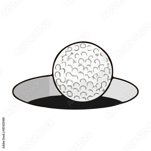 Golf Ball in Hole Icon Illustration