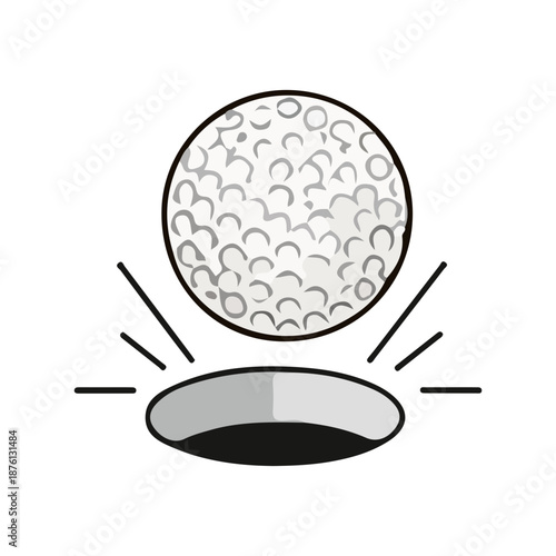 Golf Ball Sinking Into Hole Icon Success Symbol