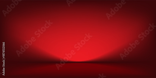 Abstract gradient podium background. Empty red 3D studio background. Clean scene for product presentation mockup template. eps 10