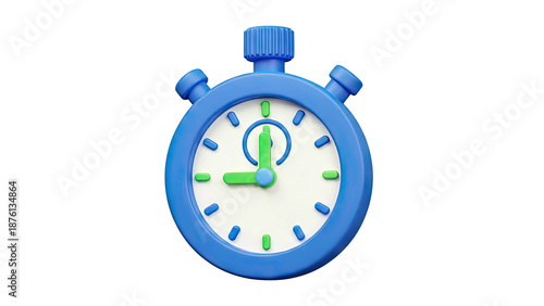 3D Blue Stopwatch Icon