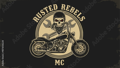 Skull Rider Motorcycle Club Emblem.