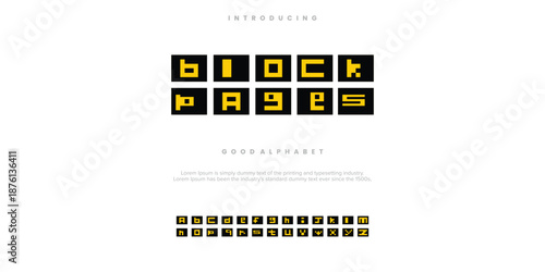 Block Pages minimal 3d alphabet fonts. Typography colorful creative font. vector illustration