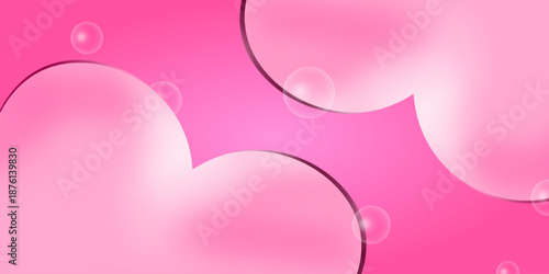 Abstract Pink Soft Bubble Gradient Background with Rounded Shapes for Feminine Branding, Beauty Advertising, Social Media Design, Website Headers, and Presentation Use