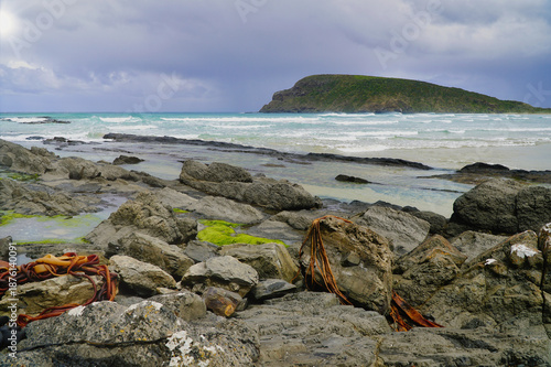 Cannibal Bay New Zealand on a stormy day