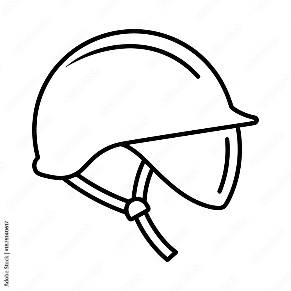 Fototapeta premium Safety Helmet with Visor Vector Icon - Construction Hard Hat Line Art
