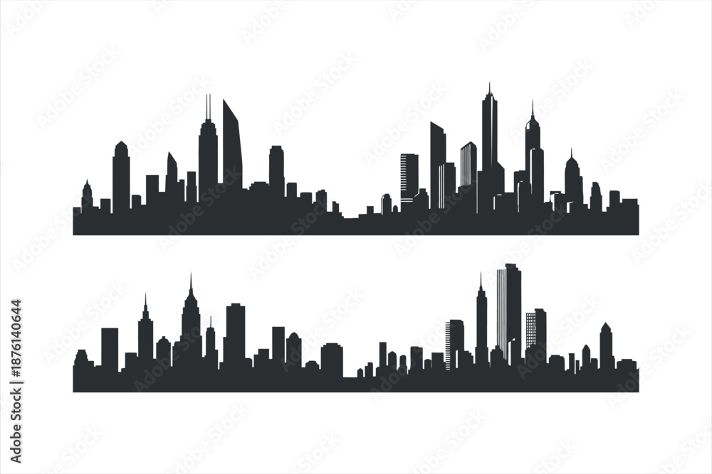 Fototapeta premium Cityscape silhouette collection