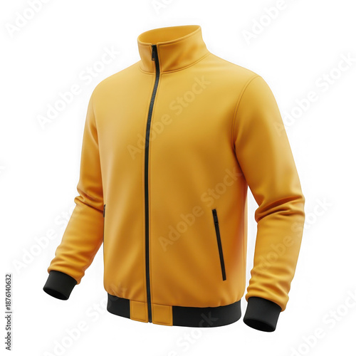 Yellow track jacket isolated on transparent background