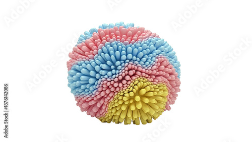 Abstract Spherical Form with Pastel Petals